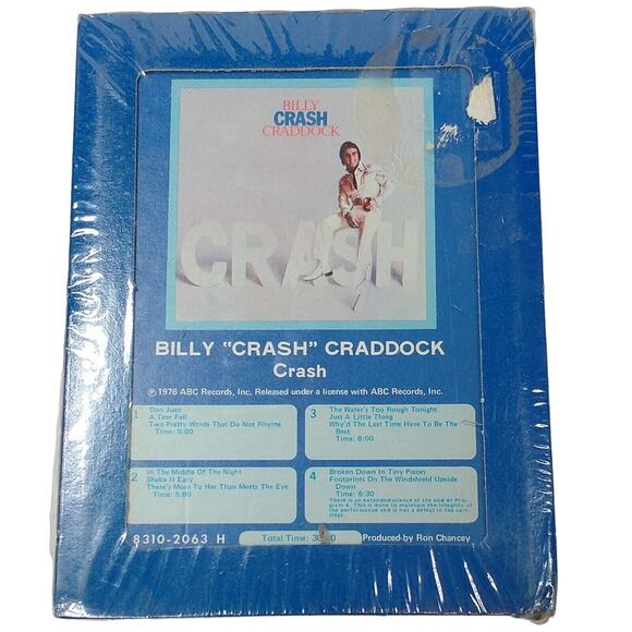Billy Crash Craddock CRASH 8 Track Tape New & Sealed - Picture 1 of 5